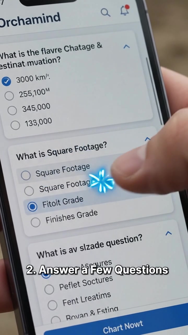 Contractor on a job site using the Orchamind estimator on a phone