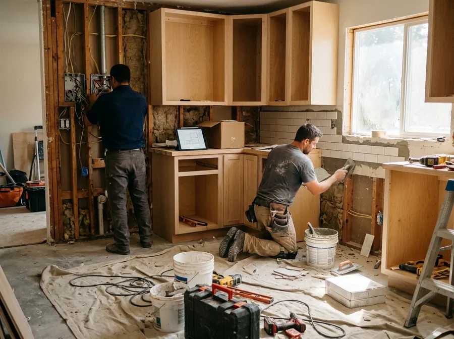 Construction crew on a job site