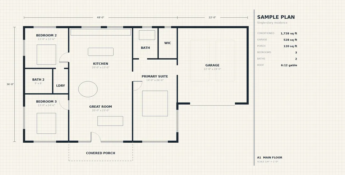 Sample floor plan sheet